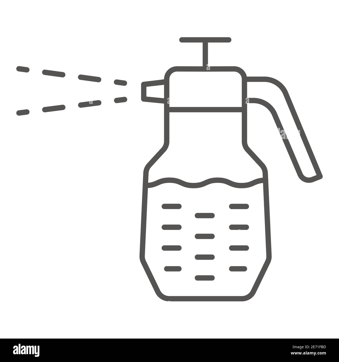 Garden sprayer thin line icon, Garden and gardening concept, pulverizer ...
