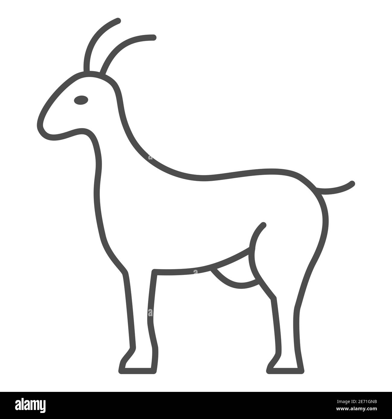 Goat Thin Line Icon, Livestock Concept, Nanny-Goat Sign On White  Background, Goat Figure Icon In Outline Style For Mobile Concept And Web  Design Stock Vector Image & Art - Alamy