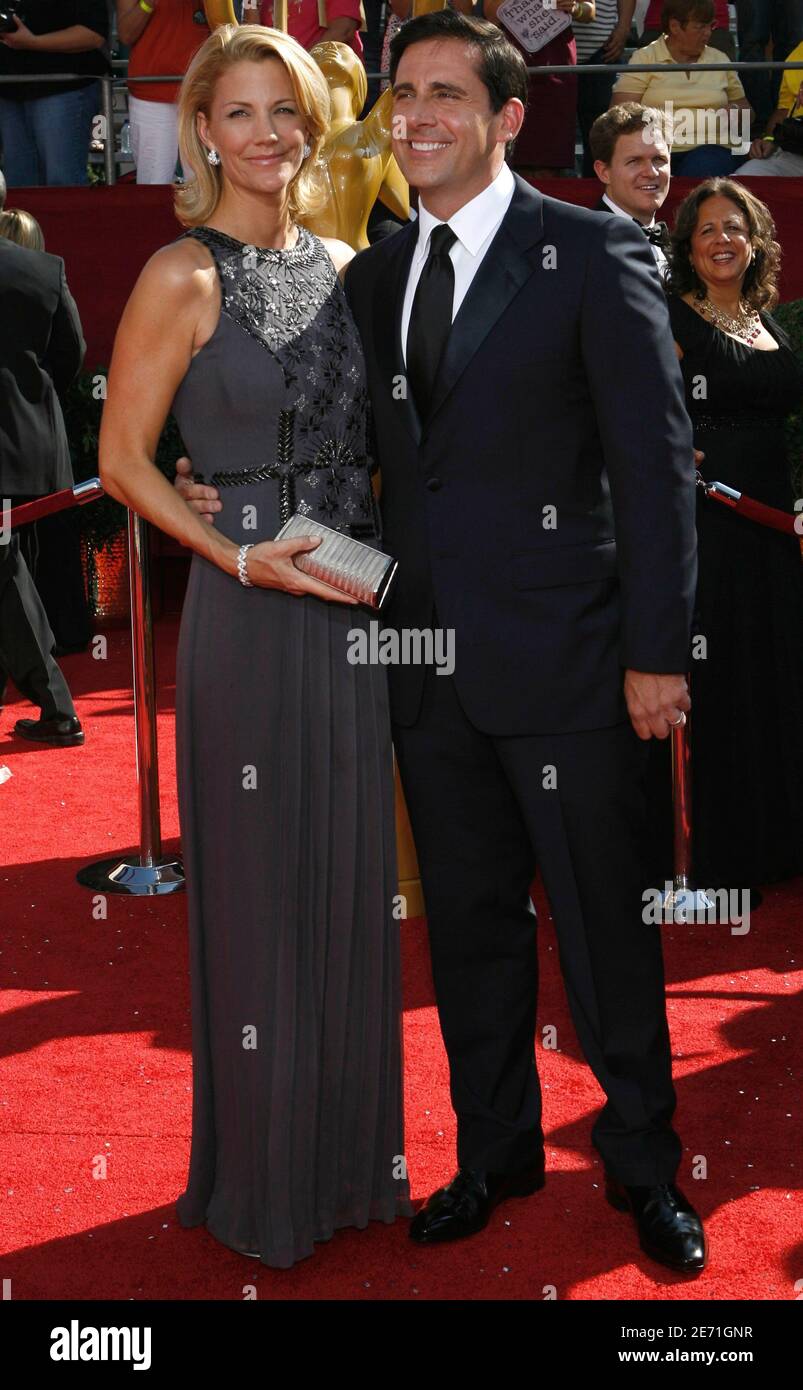 Nancy Walls (L) and Steve Carell, a nominee for his lead acting role in the  comedy TV series 