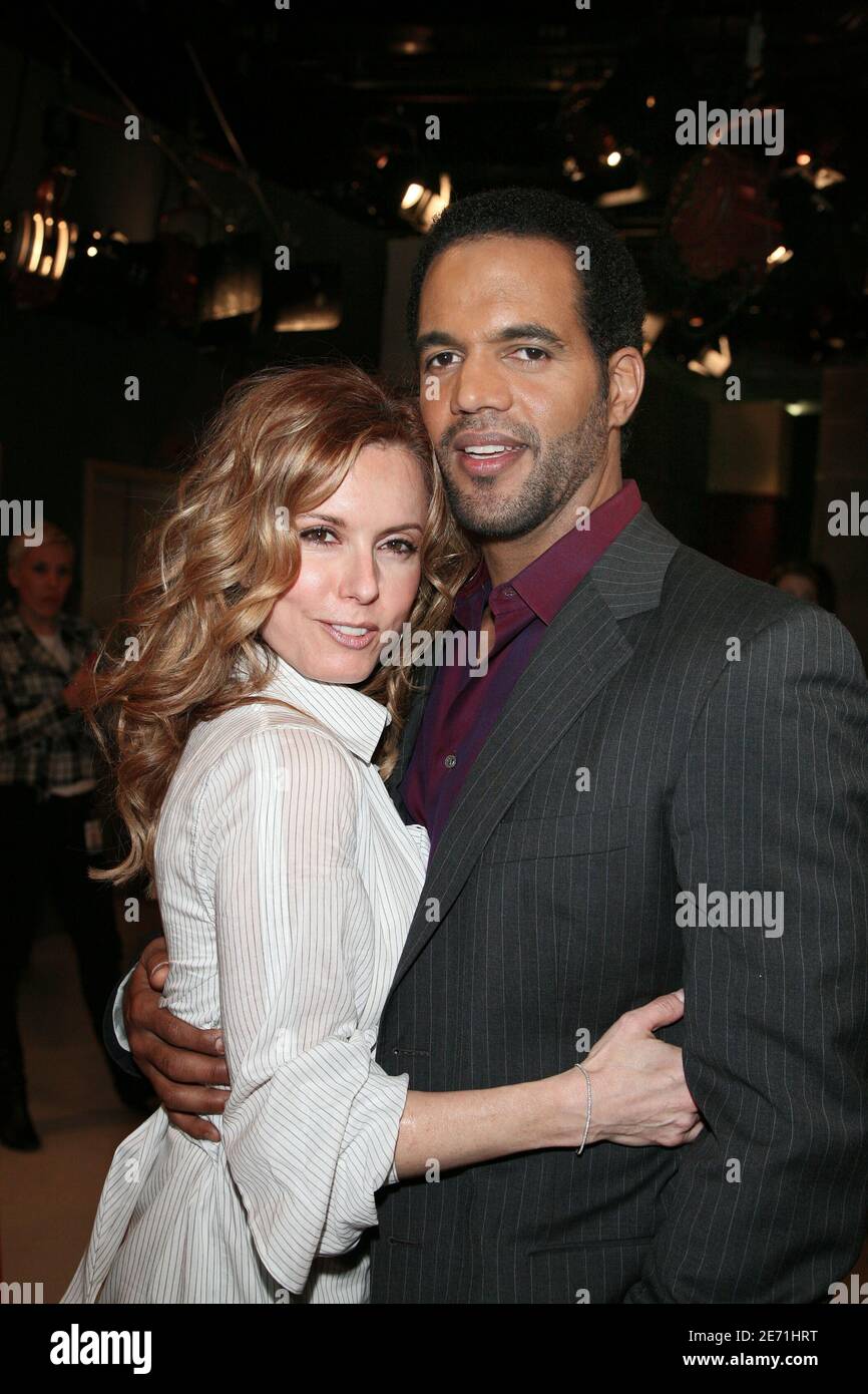 'Tracey Bregman and Kristoff St John from 'The young and the restless' celebrates 18 years on Number 1 on US TV on CBS ; In Los Angeles, CA, USA, on January 8, 2007. Photo by Denis Guignebourg/ABACAPRESS.COM' Stock Photo