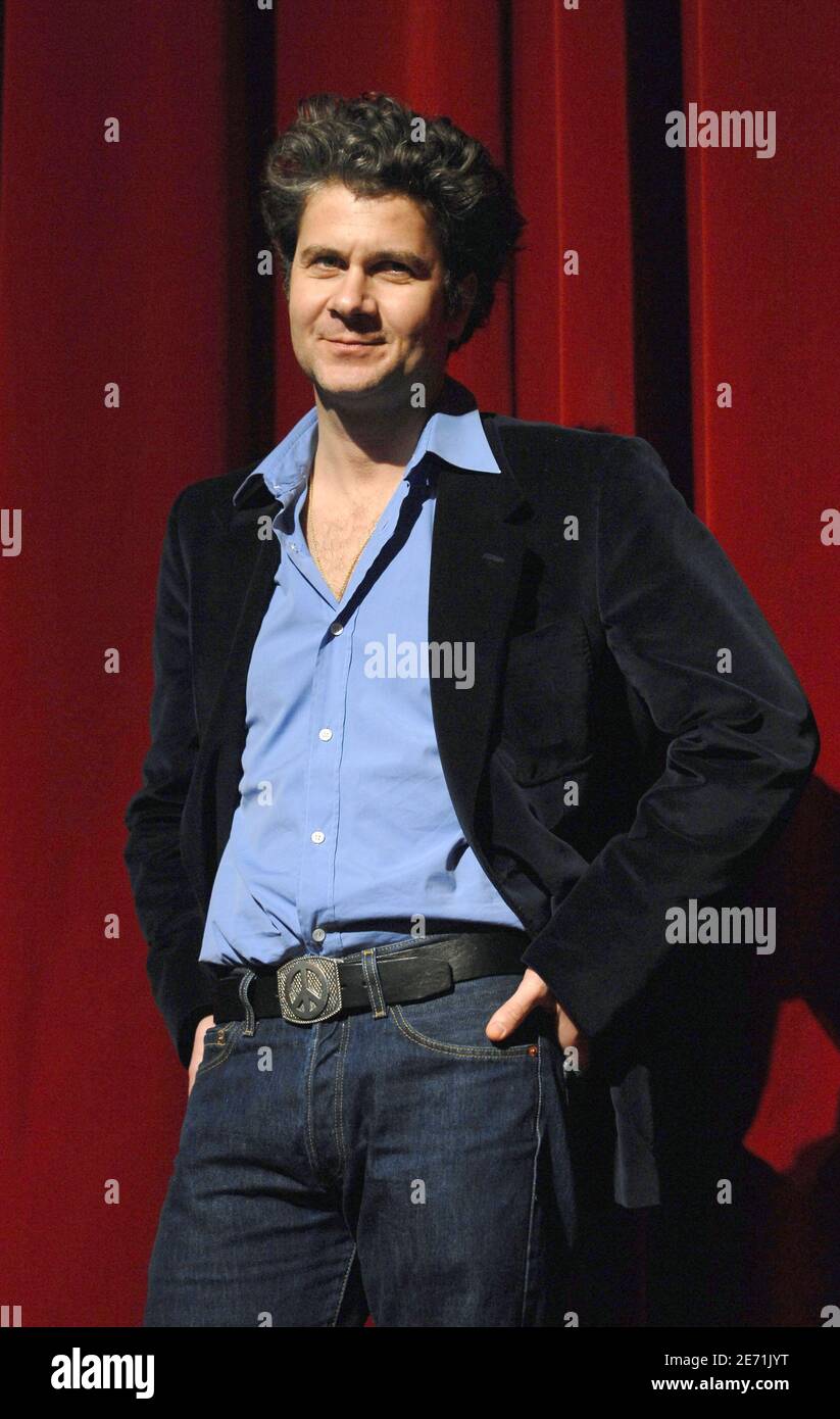 French author Fabrice-Roger Lacan poses after the curtain call of his play  Irresistible directed by Isabelle Nanty at the Theatre Hebertot, in  Paris, France, on January 26, 2007. Photo by Christophe  GuibbaudABACAPRESS.COM