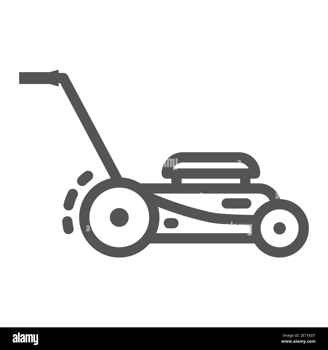 Lawn mower line icon, Garden and gardening concept, lawnmower sign on white background, lawn mower icon in outline style for mobile concept and web Stock Vector
