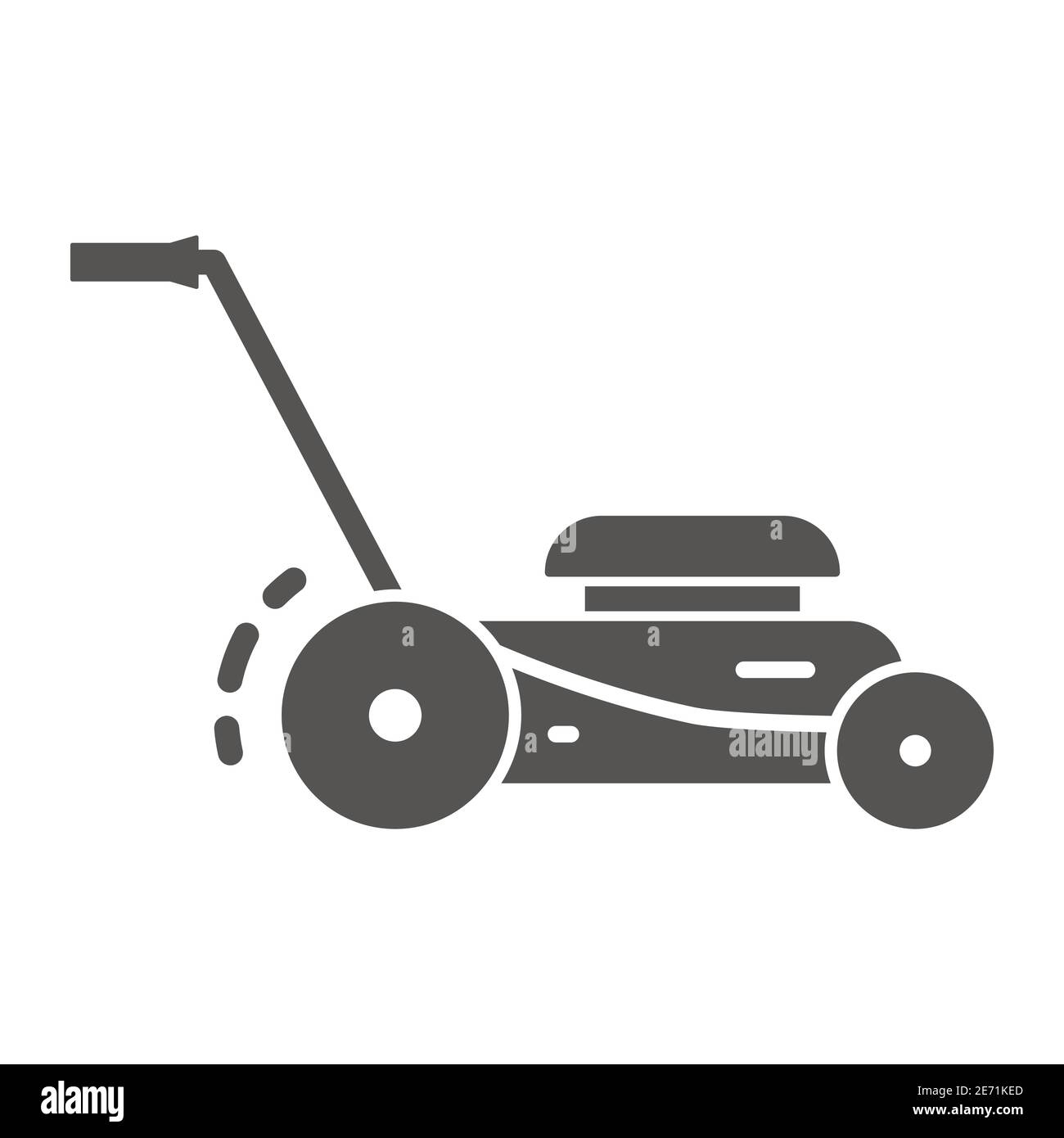 Lawn mower solid icon, Garden and gardening concept, lawnmower sign on white background, lawn mower icon in glyph style for mobile concept and web Stock Vector