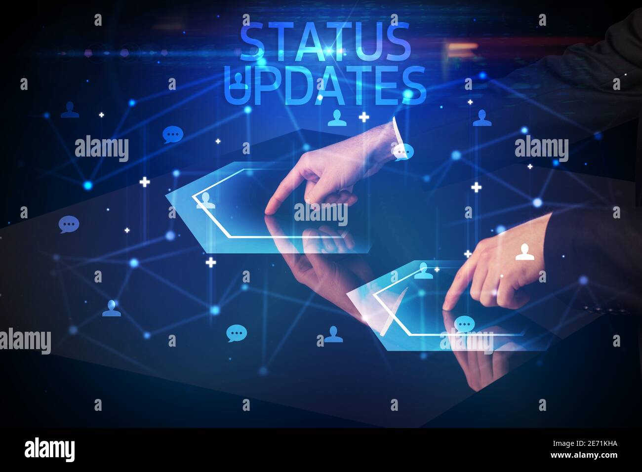 Navigating social networking with STATUS UPDATES inscription, new media