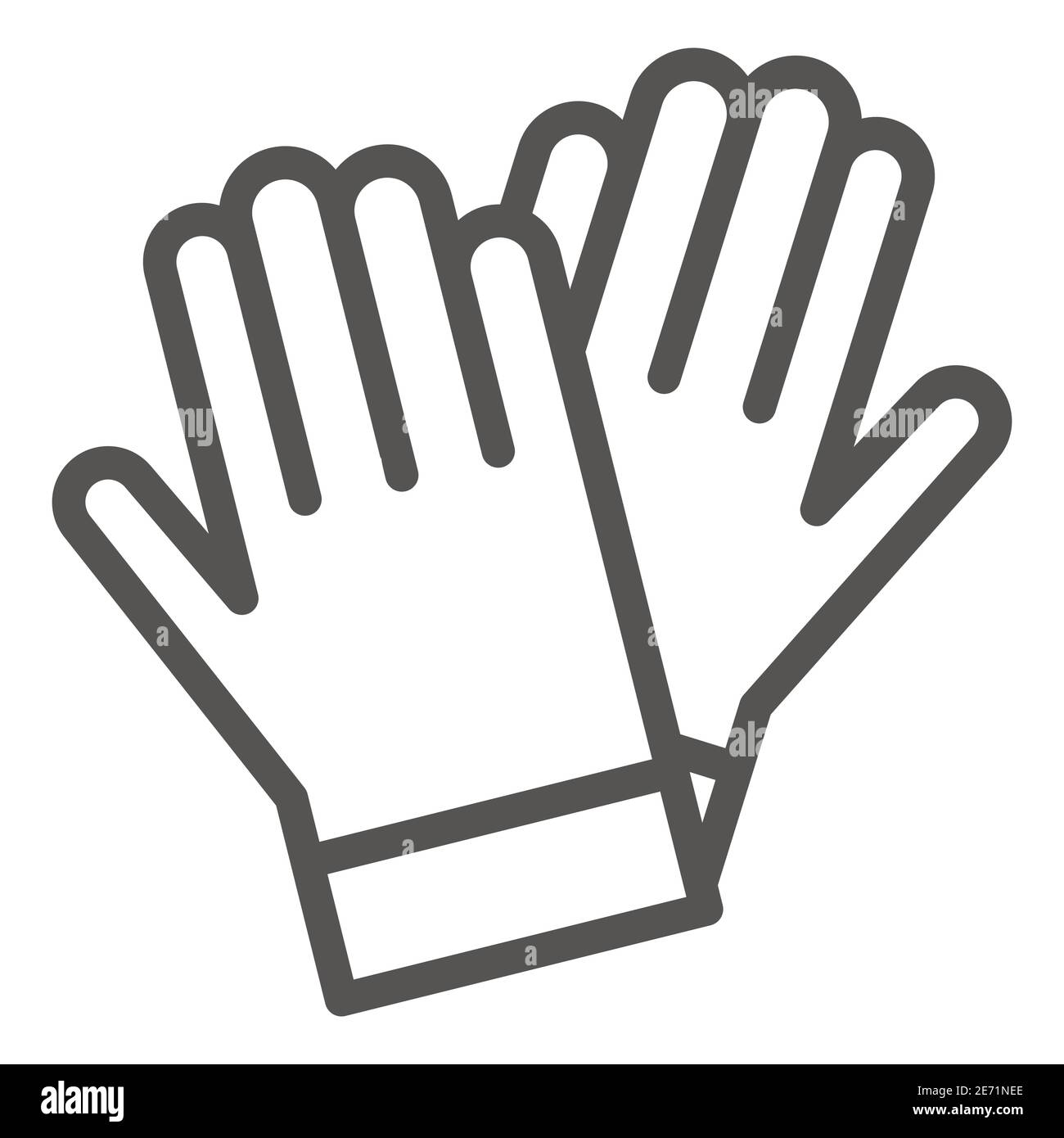 Gardener gloves line icon, Garden and gardening concept, rubber glove sign on white background, protection gloves icon in outline style for mobile Stock Vector