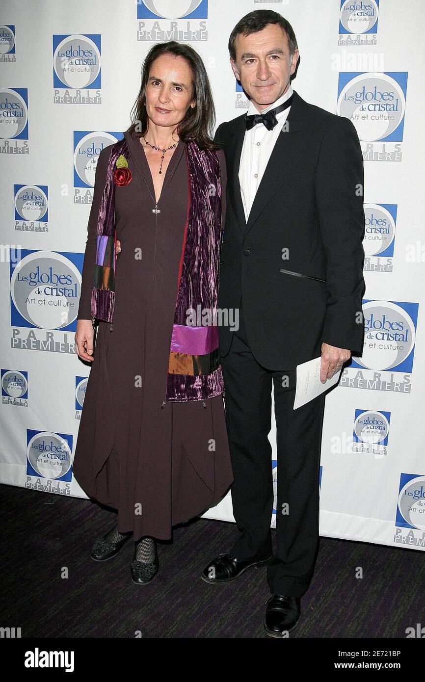 Christophe Malavoy and his wife attend the Globe of Crystal ceremony ...
