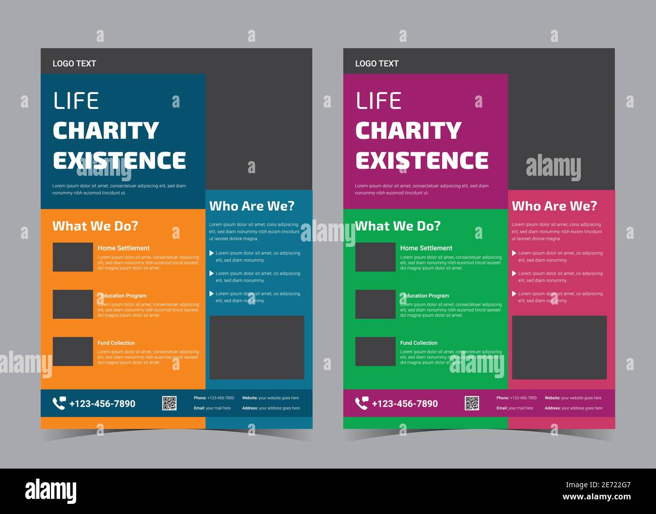 charity donation flyer template. donation promotion ad. food collection Stock Vector