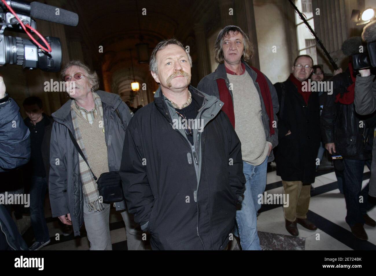 Jose Bove appears in Paris court on february 7, 2007. The appeals court upheld a verdict and four-month jail sentence for French farmer and anti-globalization activist Jose Bove for destroying a field of genetically modified corn. Bove, who wants to run in France's presidential elections this year, was sentenced in 2005 for destroying a field of corn planted by U.S. seed company Pioneer Hi-Bred. Photo by Thibault Camus/ABACAPRESS.COM Stock Photo