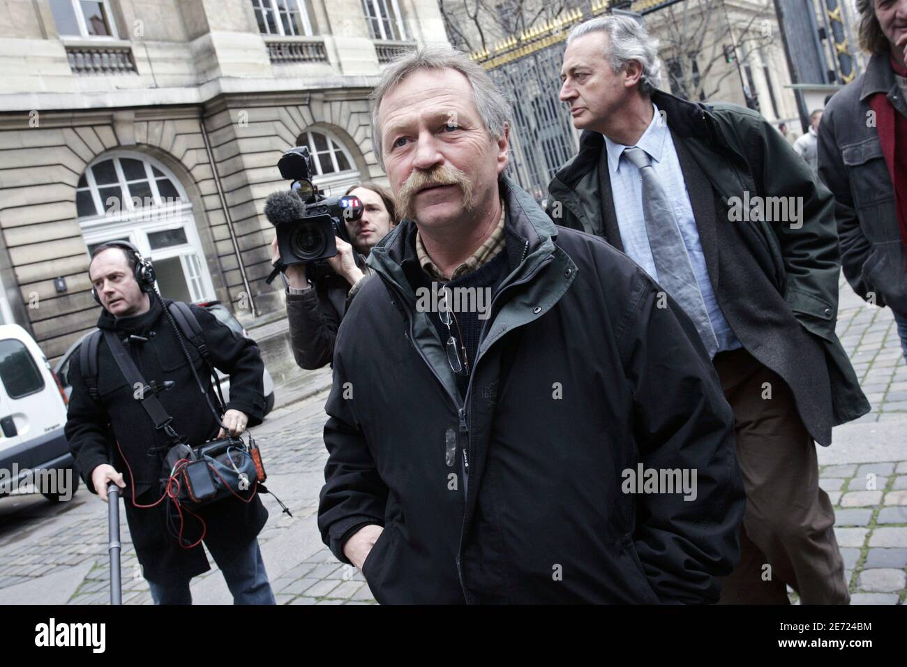 Jose Bove appears in Paris court on february 7, 2007. The appeals court upheld a verdict and four-month jail sentence for French farmer and anti-globalization activist Jose Bove for destroying a field of genetically modified corn. Bove, who wants to run in France's presidential elections this year, was sentenced in 2005 for destroying a field of corn planted by U.S. seed company Pioneer Hi-Bred. Photo by Thibault Camus/ABACAPRESS.COM Stock Photo