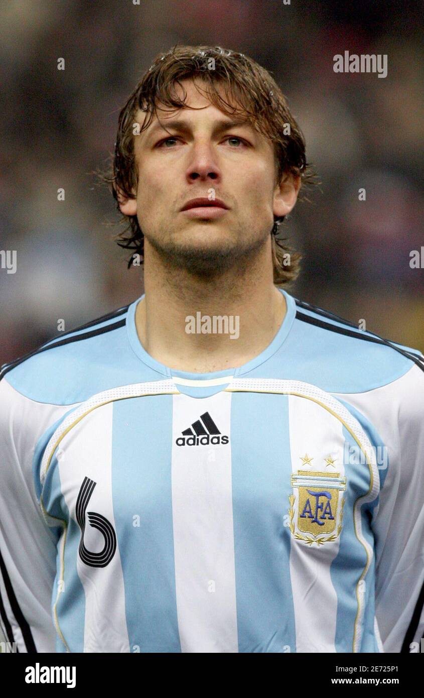 Argentina's Gabriel Heinze during the international friendly match, France vs Argentina at the stade de France, in Saint-Denis, near Paris, on February 7, 2007. Argentina won 1-0. Photo by Gouhier-Taamallah/Cameleon/ABACAPRESS.COM Stock Photo