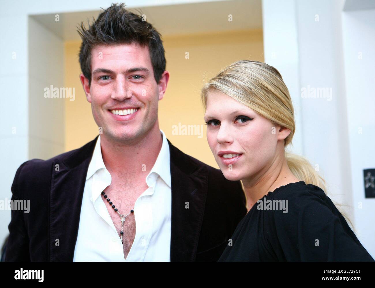 Feb. 9, 2007 - New York City: Jesse Palmer and Alexandra Richards at the Alice + Olivia fashion show at 'The Atelier' during Mercedes-Benz Fall 2007 fashion week. Photo by Sara Jaye Weiss/AbacaUSA.com (pictured: Jesse Palmer, Alexandra Richards) Stock Photo