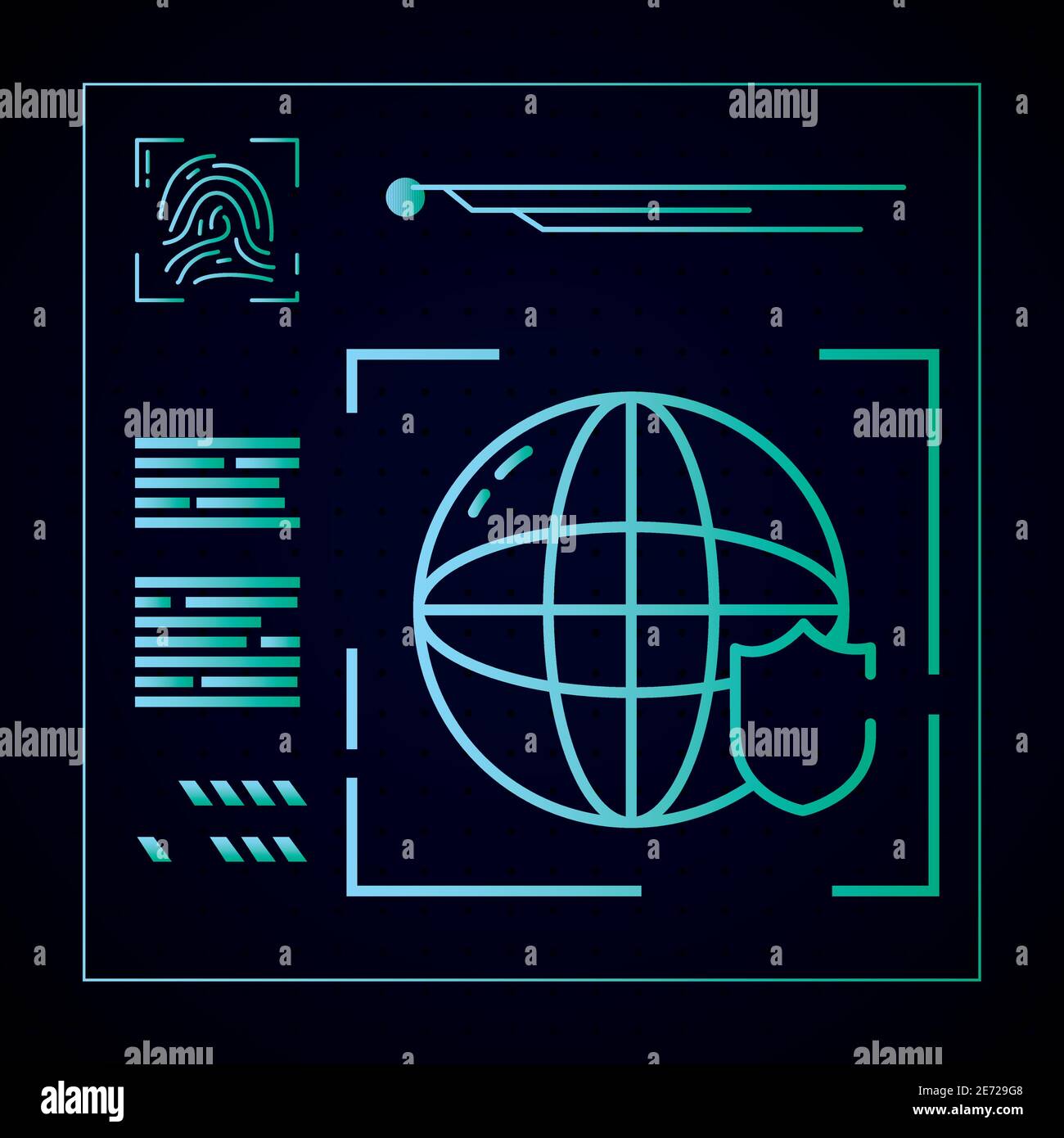 Cyber lock global sphere with shield design of Security password