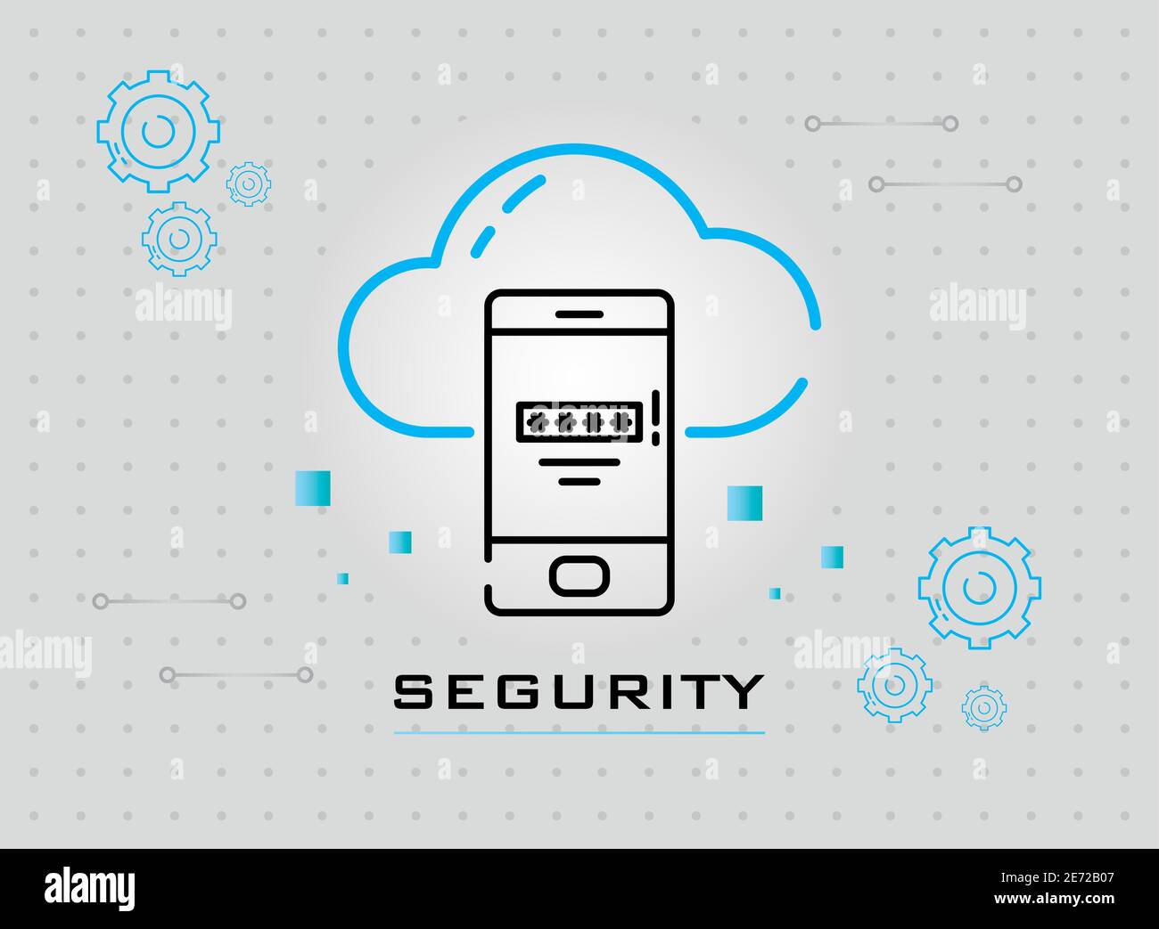 Cyber security smartphone with code and cloud design of Lock Password ...