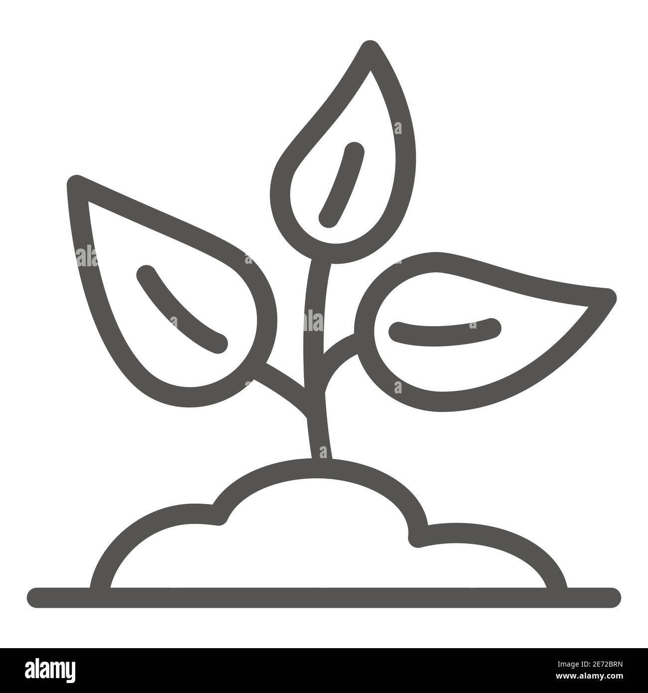 Sprout in ground line icon, Garden and gardening concept, Seedling sign ...