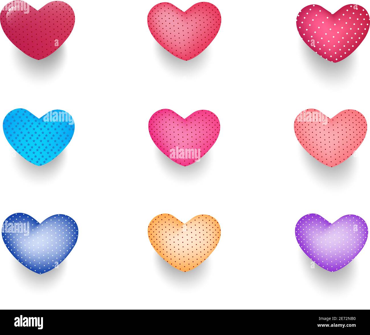 Set of hearts isolated on a white background. collection icon with ...