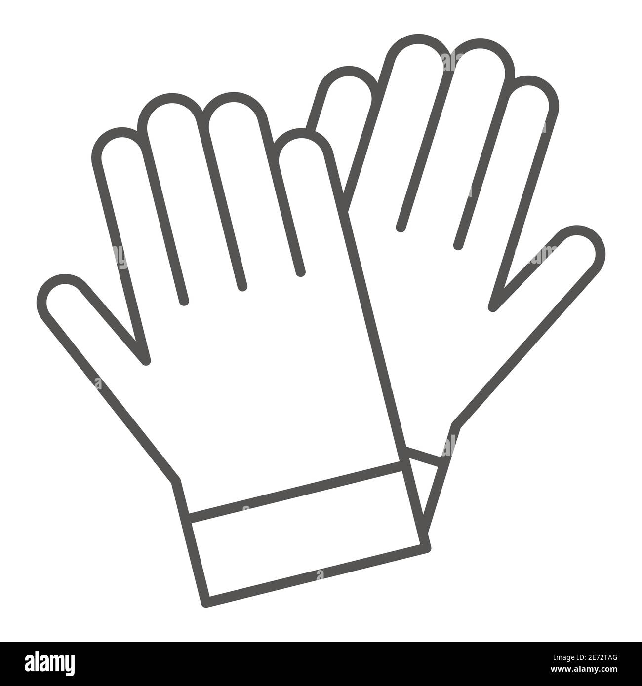 Gardener gloves thin line icon, Garden and gardening concept, rubber glove sign on white background, protection gloves icon in outline style for Stock Vector