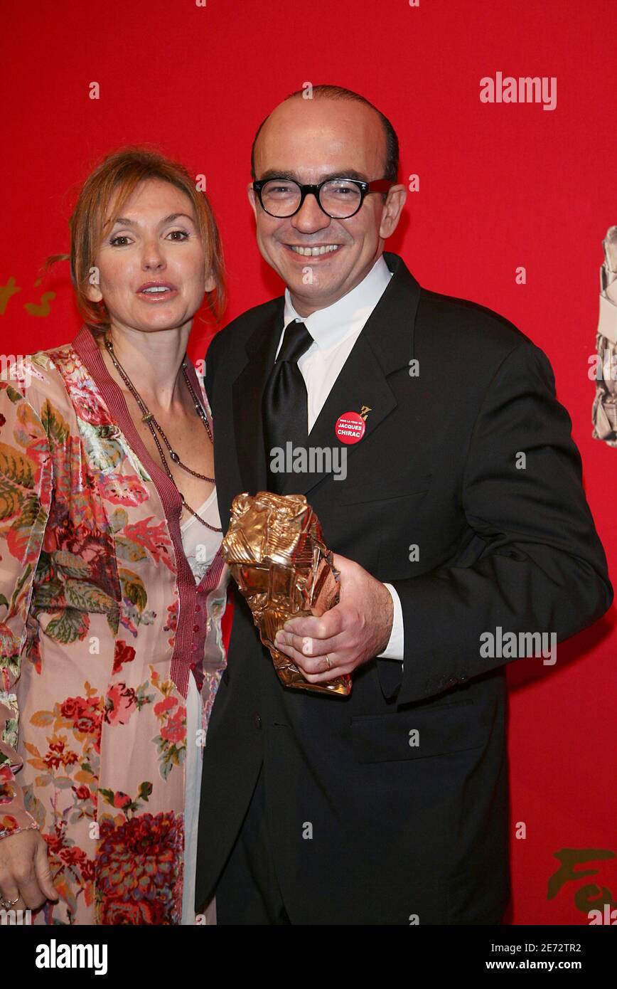 French Actor Karl Zero And His Wife Pose At The After Party At Fouquet S Restaurant Following The 32st Cesar Awards Ceremony Held At The Theatre Du Chatelet In Paris France On February