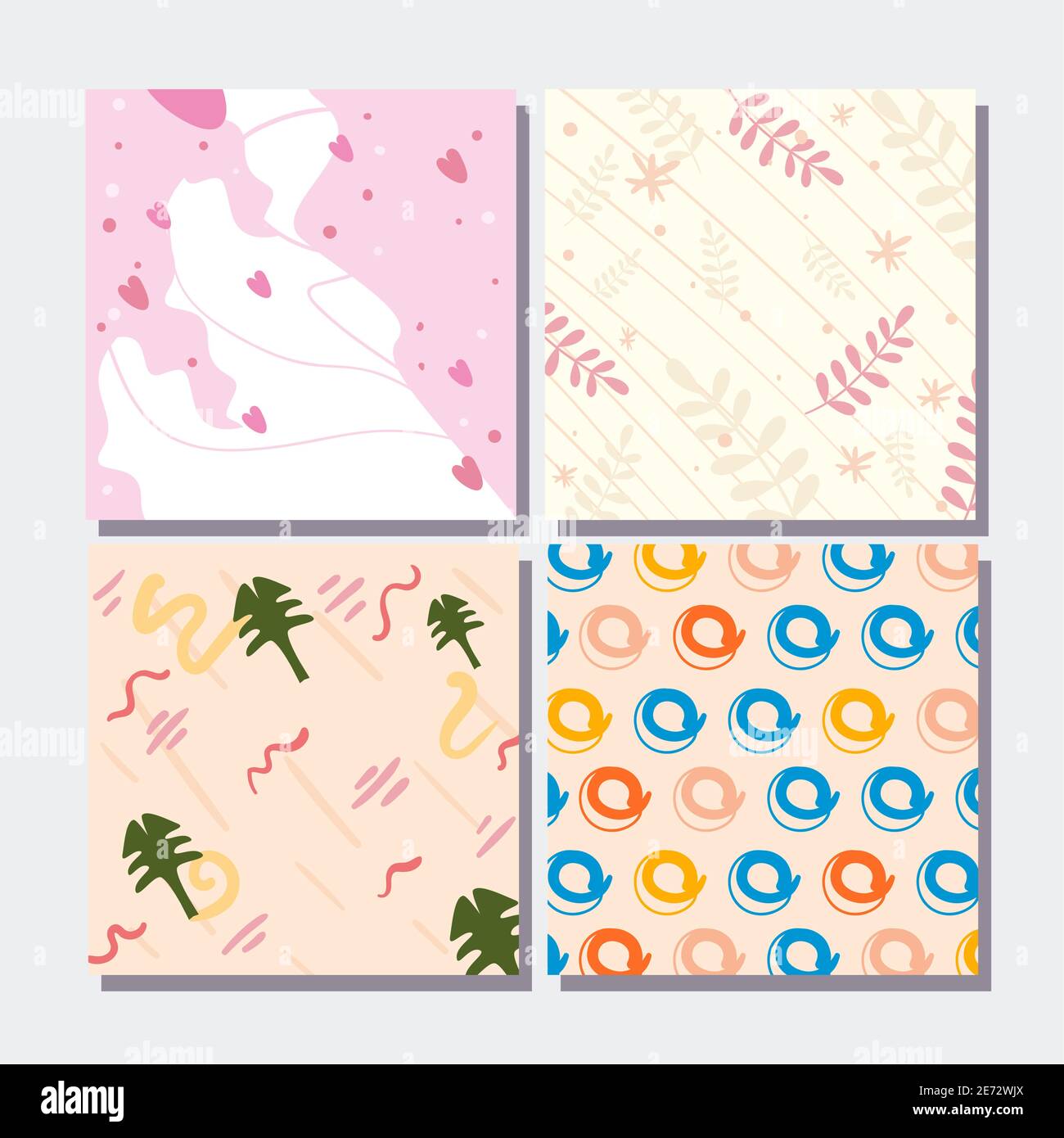 Abstract pattern backgrounds frames set design, Art and wallpaper theme ...