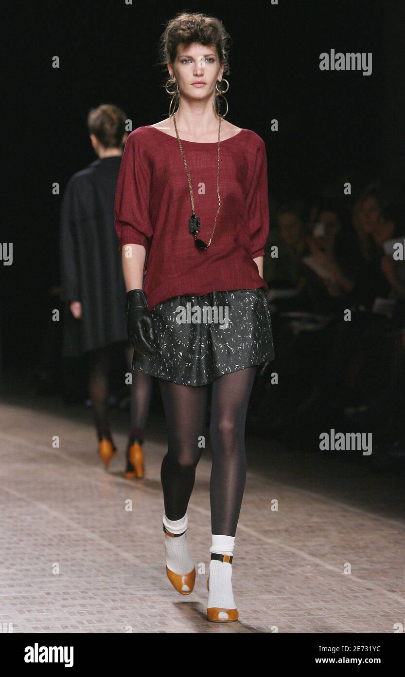 A model wears a creation by French designer Isabel Marant for her  Fall-Winter 2007-2008 Ready-to-Wear collection presentation at the Musee de  l'Homme, in Paris, France, on February 26, 2007. Photo by  Guignebourg-Nebinger-Taamallah/ABACAPRESS.COM