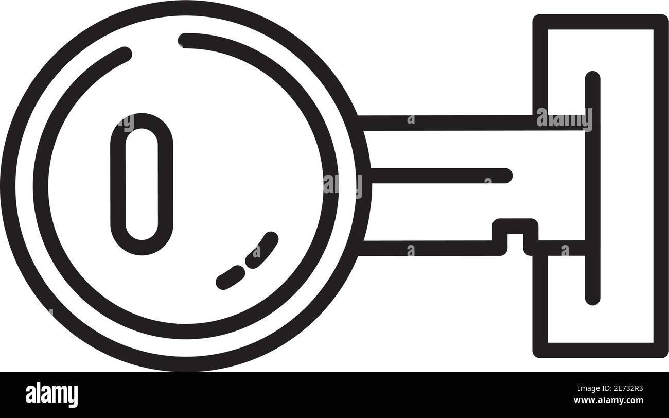 key in heyhole icon over white background, half line style, vector ...