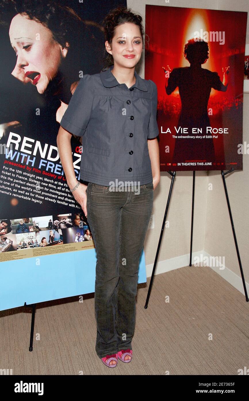 Cast member Marion Cotillard attends the North American preniere of French  director Olivier Dahan's new biopic on French singer Edith Piaf, 'La Vie en  Rose', during Unifrance's 'Rendez-Vous with French Cinema Today'