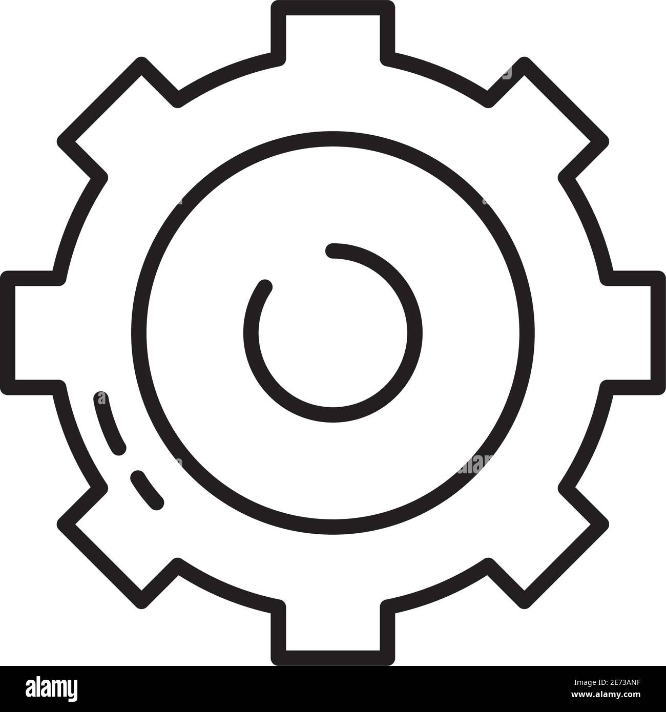 gear wheel icon over white background, half line style, vector illustration Stock Vector