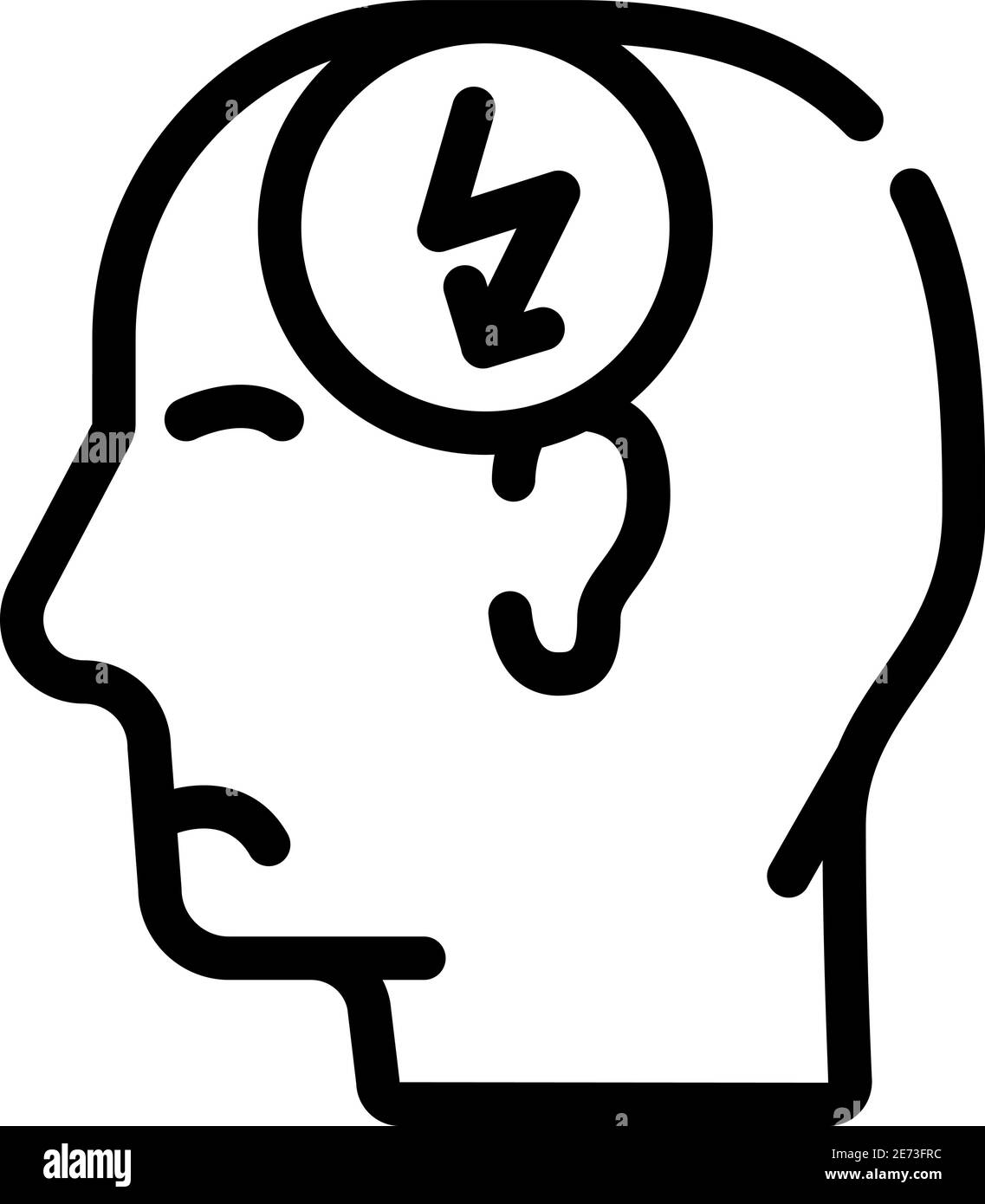 head cutting ache, headache line icon vector illustration Stock Vector ...