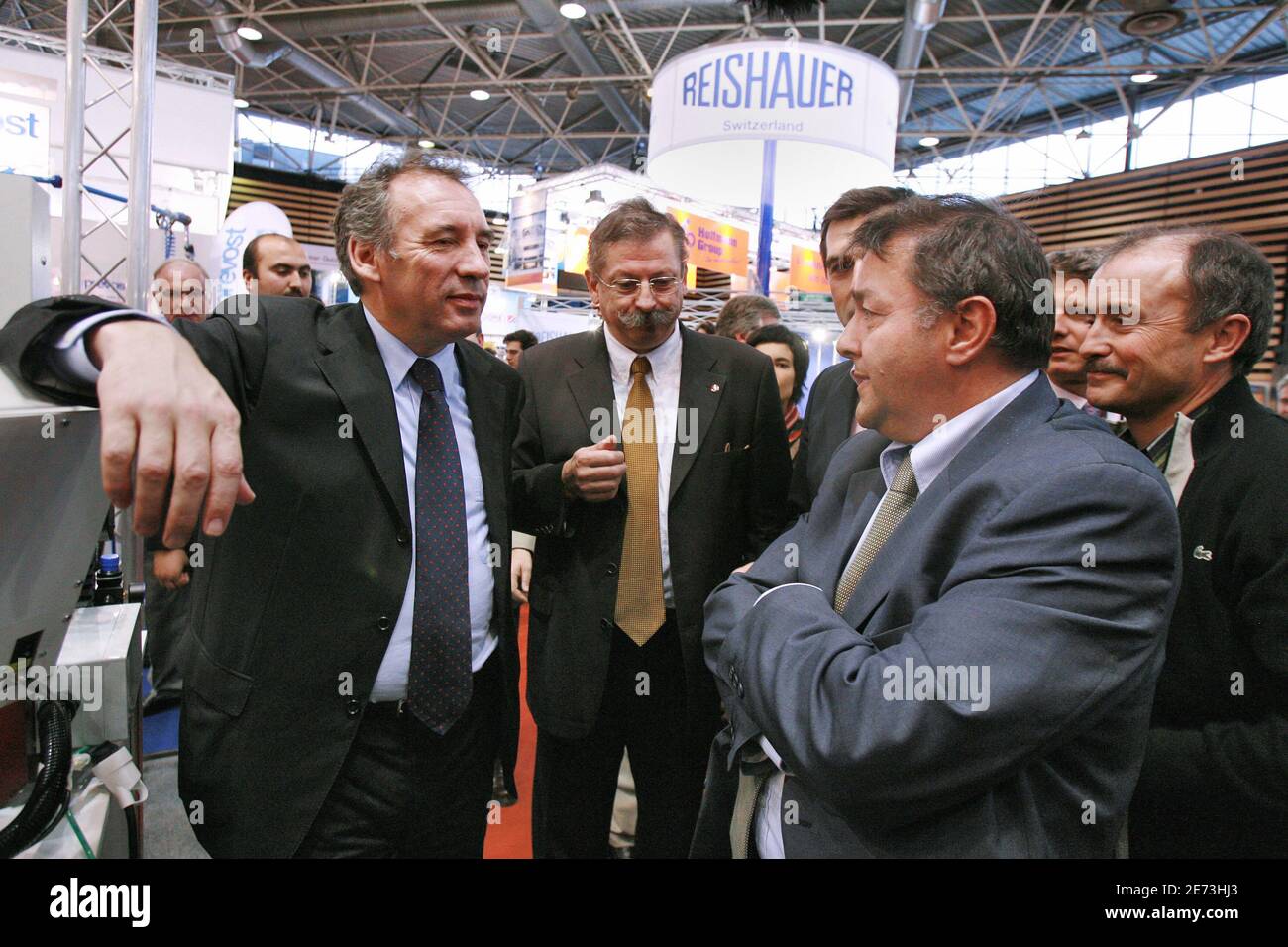 UDF Presidential candidate Francois Bayrou visits Industry fair in Lyon, France on March 7, 2007. Photo by Corentin Fohlen/ABACAPRESS.COM Stock Photo