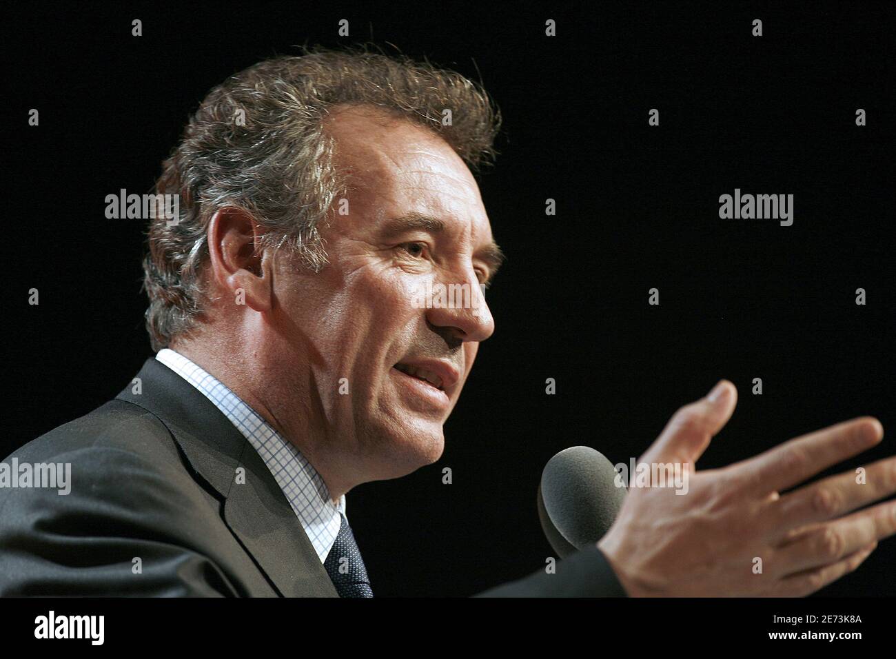 Francois Bayrou, UDF candidate for presidential elections, campaigns in Perpignan south of France on march 9, 2007. Photo by Pascal Parrot/ABACAPRESS.COM Stock Photo