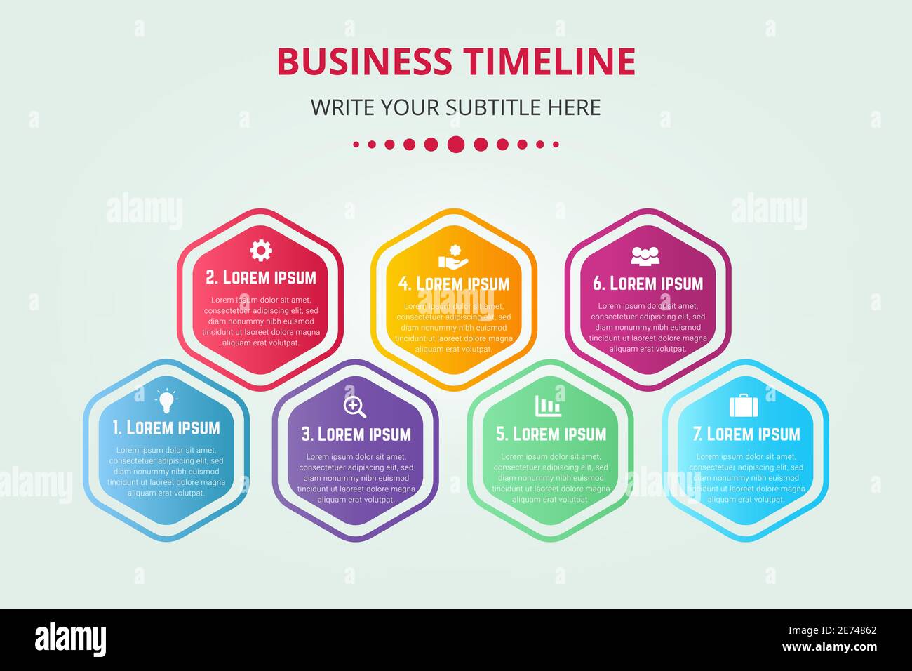 Colorful hexagonal timeline infographic template Stock Vector Image ...