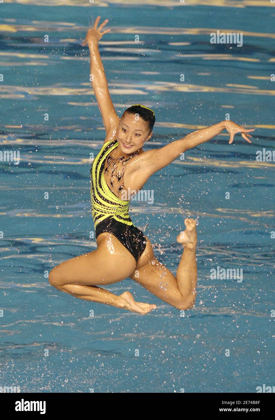 Team of Japan competes on synchronized swimming free routine final