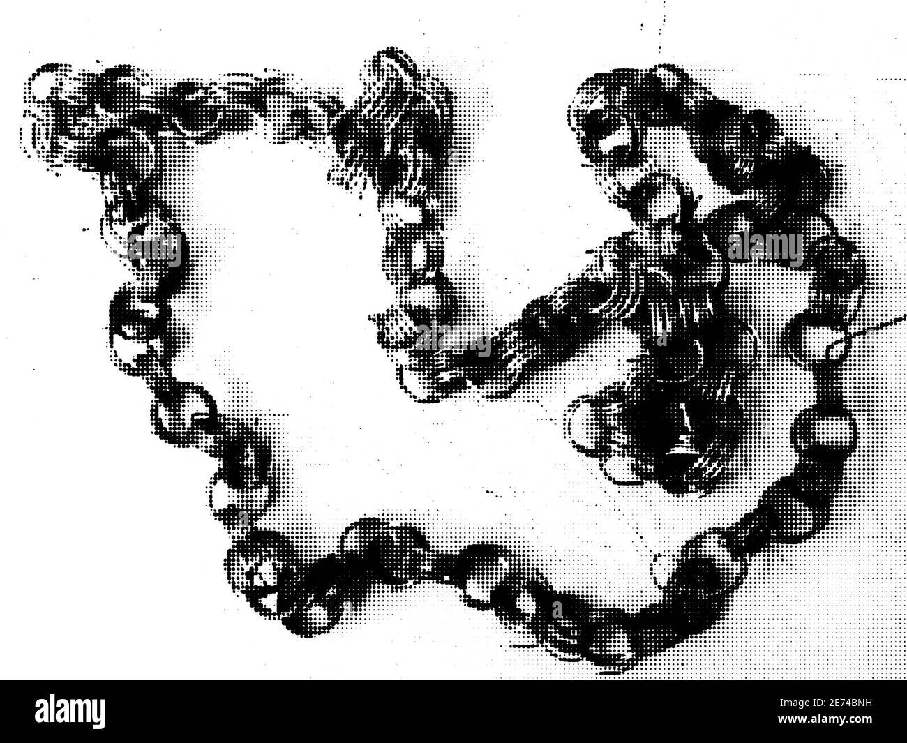 Surfaces with a twisted chain. Black and gray distress overlay ...