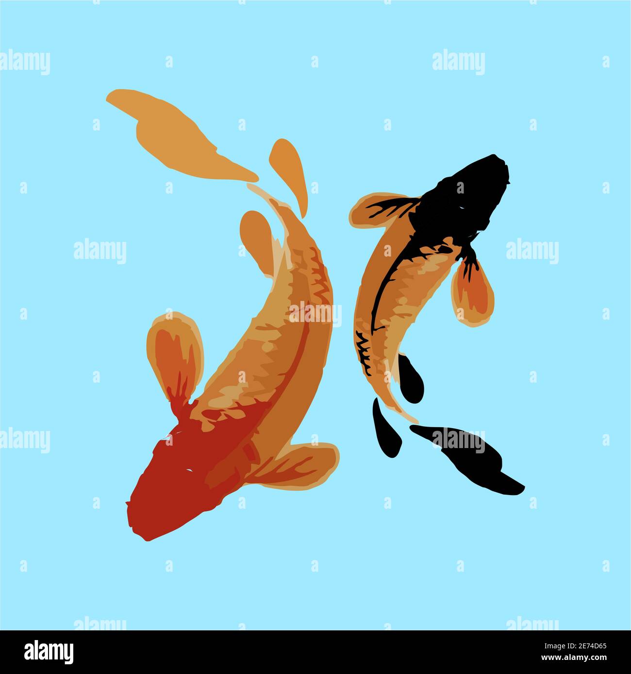 legendary japan koi fish logo, luck, prosperity, and good fortune Stock