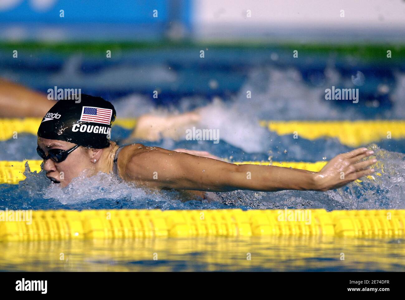 USA's Natalie Coughlin competes on women's 100 meters butterfly semi final during the 12th FINA World Championships, at the Rod Laver Arena, in Melbourne, Australia, on March 25, 2007. Photo by Nicolas Gouhier/Cameleon/ABACAPRESS.COM Stock Photo