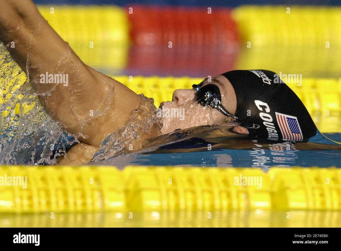 USA's Natalie Coughlin competes on women's 100 meters backstroke semi final during the 12th FINA World Championships, at the Rod Laver Arena in Melbourne, Australia on March 26, 2007. Photo by Nicolas Gouhier/Cameleon/ABACAPRESS.COM Stock Photo