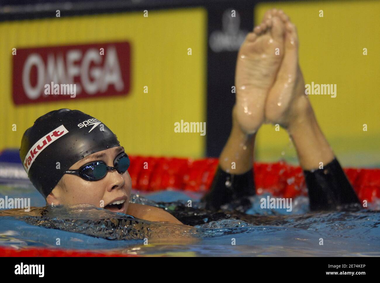USA's Natalie Coughlin competes on women's 100 meters freestyle during the 12th FINA World Championships, at the Rod Laver Arena, in Melbourne, Australia, on March 29, 2007. Photo by Nicolas Gouhier/Cameleon/ABACAPRESS.COM Stock Photo