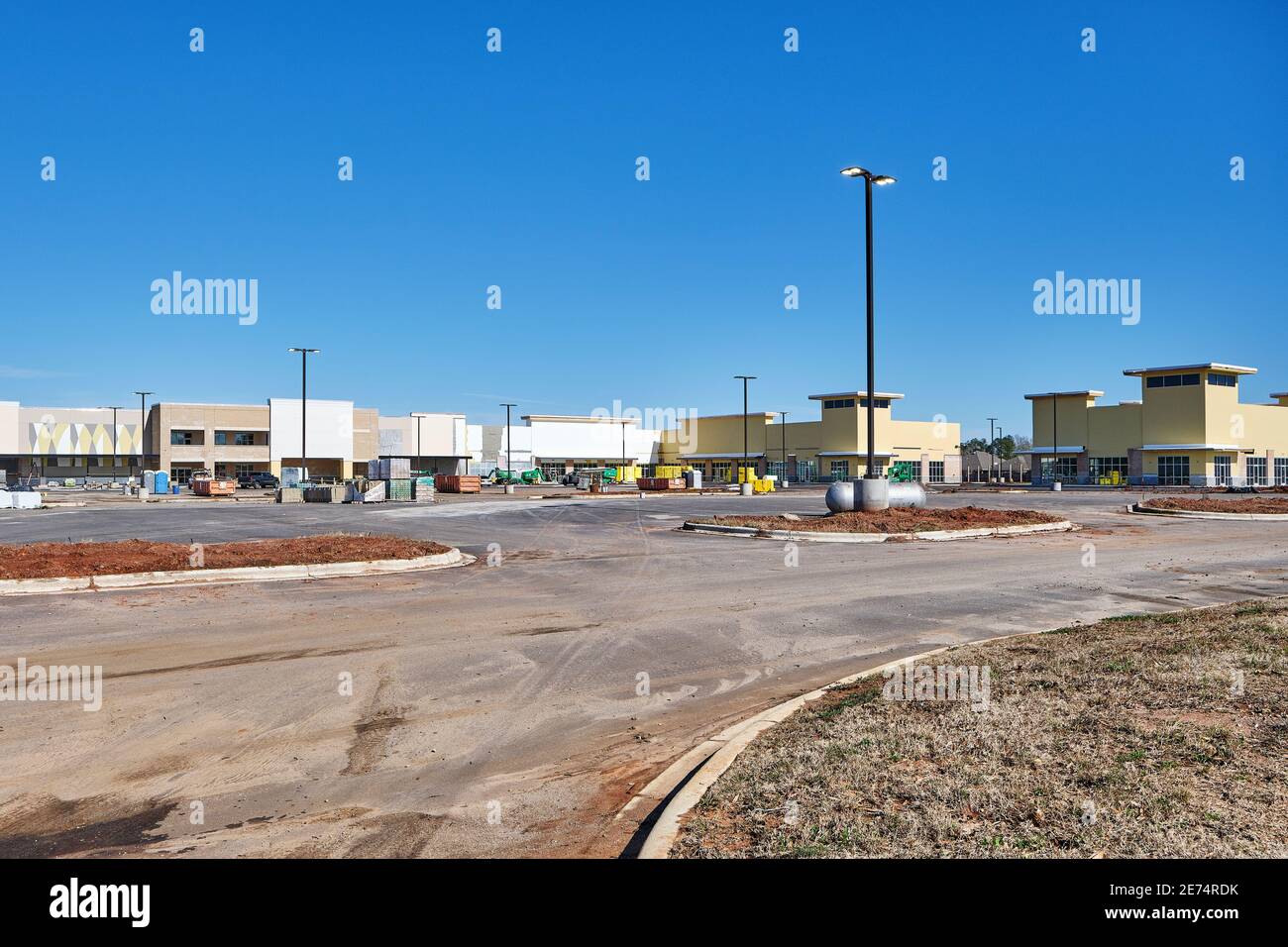 New retail shopping center under construction in Pike Road, Alabama USA. Stock Photo
