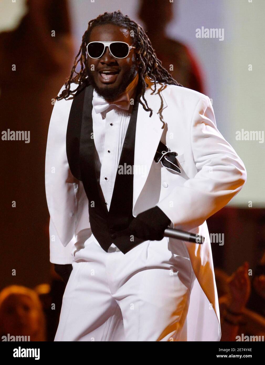 T Pain Performs Blame It At The 52nd Annual Grammy Awards In Los Angeles January 31 10 Reuters Mike Blake Music Grammys Show United States s Entertainment Stock Photo Alamy