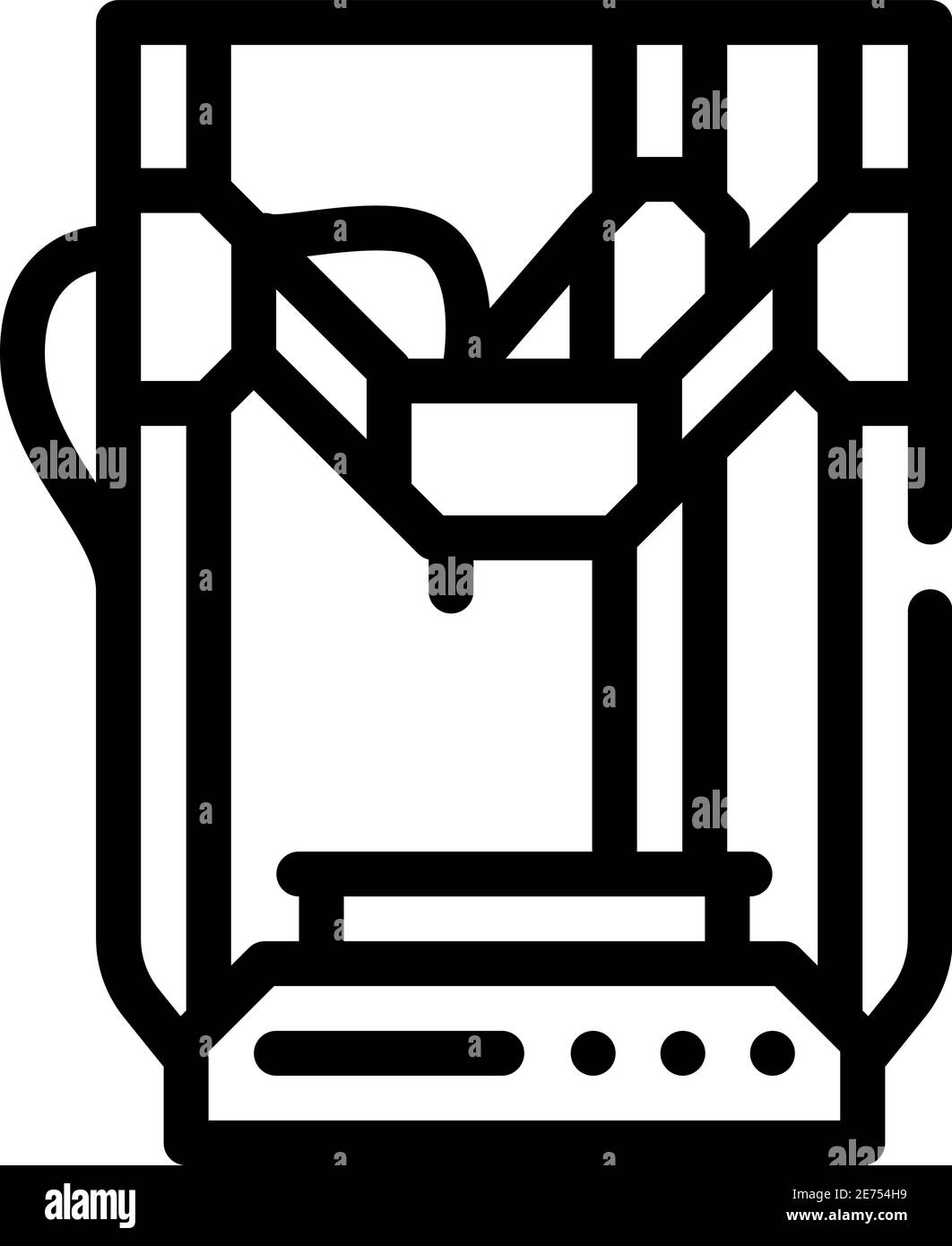 3d printer electronic equipment line icon vector illustration Stock ...