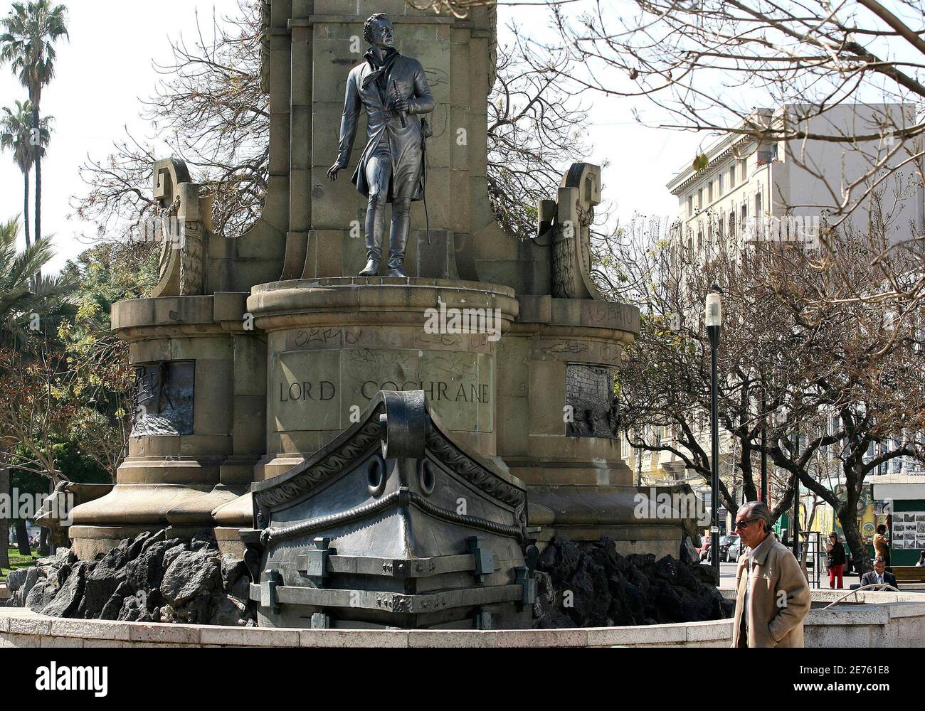 A Pedestrian Walks Past A Monument Dedicated To Lord Thomas Cochrane A Scottish Sailor Who Is Revered In Chile For His Role In The Independence War Against Spain In Valaparaiso October 23 A Pedestrian Walks Past A Monument Dedicated To Lord Thomas Cochrane A Scottish Sailor Who Is Revered In Chile For His Role In The Independence War Against Spain In Valaparaiso October 23