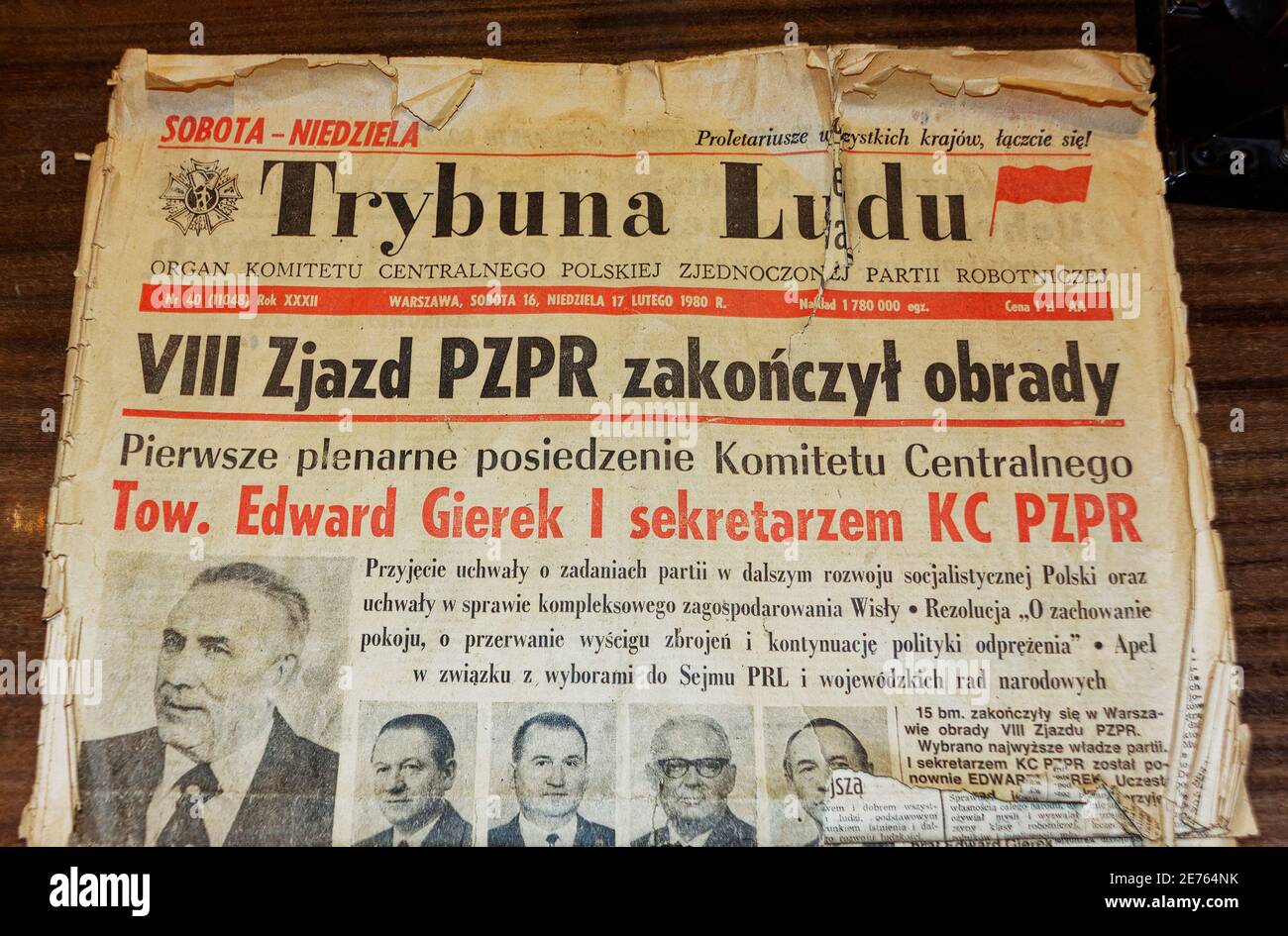 Warsaw, Poland January 14, 2021. Trybuna Ludu newspaper from 1980