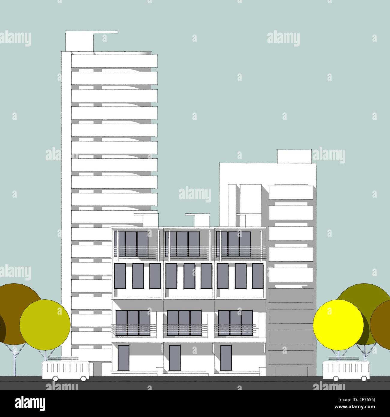 Abstract architectural drawing sketch,Illustration Stock Photo - Alamy