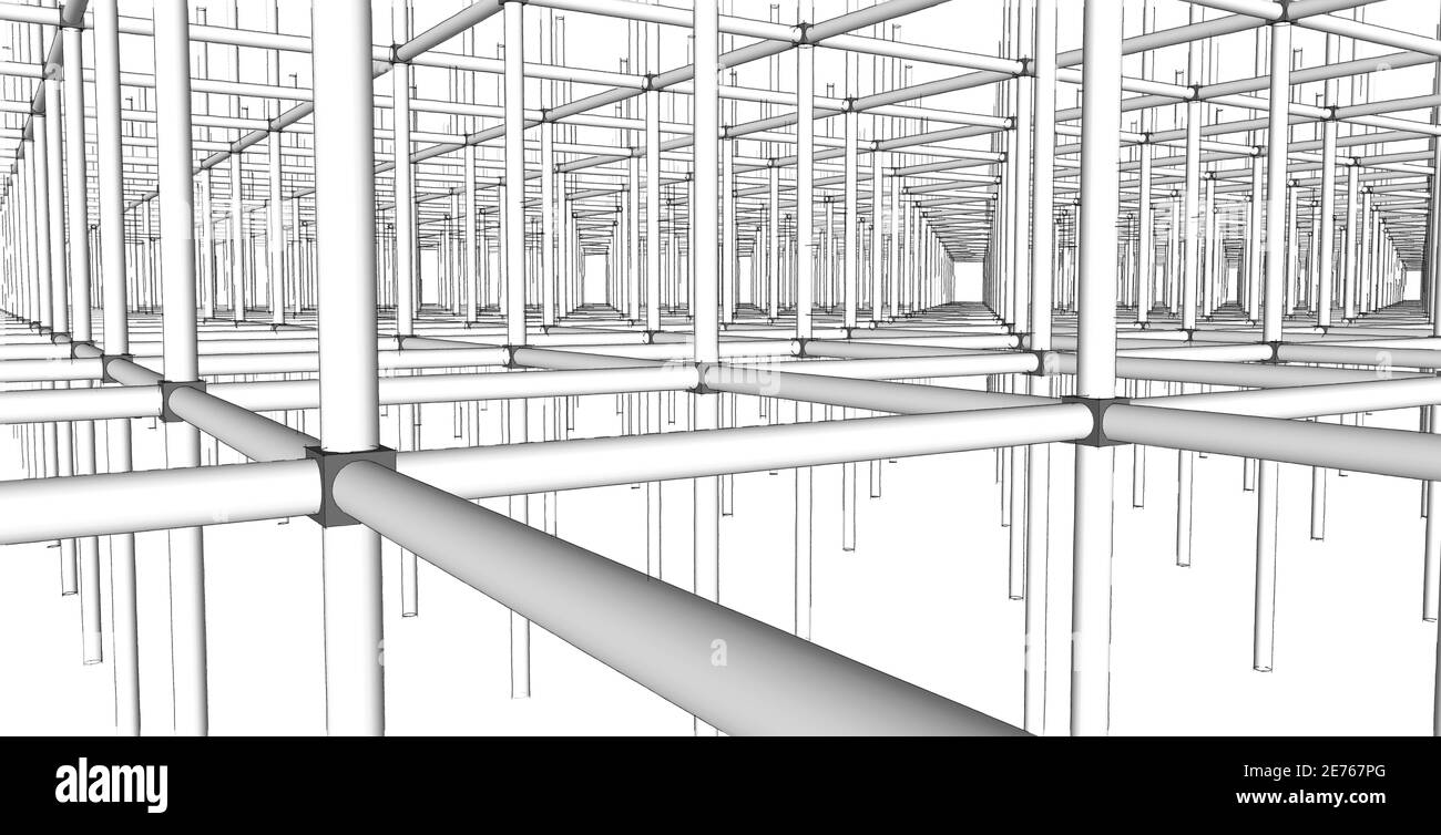 Abstract sketch, Architectural ,Construction ,Wireframe Stock Photo - Alamy