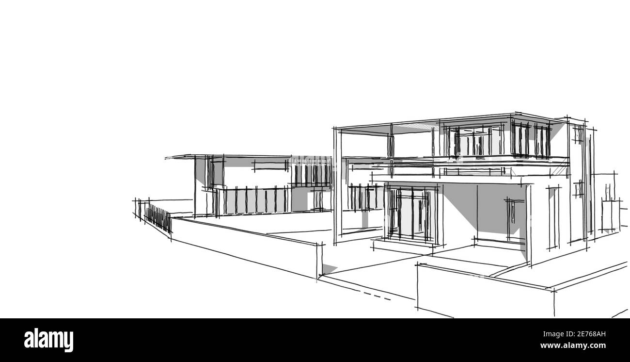 Abstract architectral drawing sketch,Illustration Stock Photo - Alamy