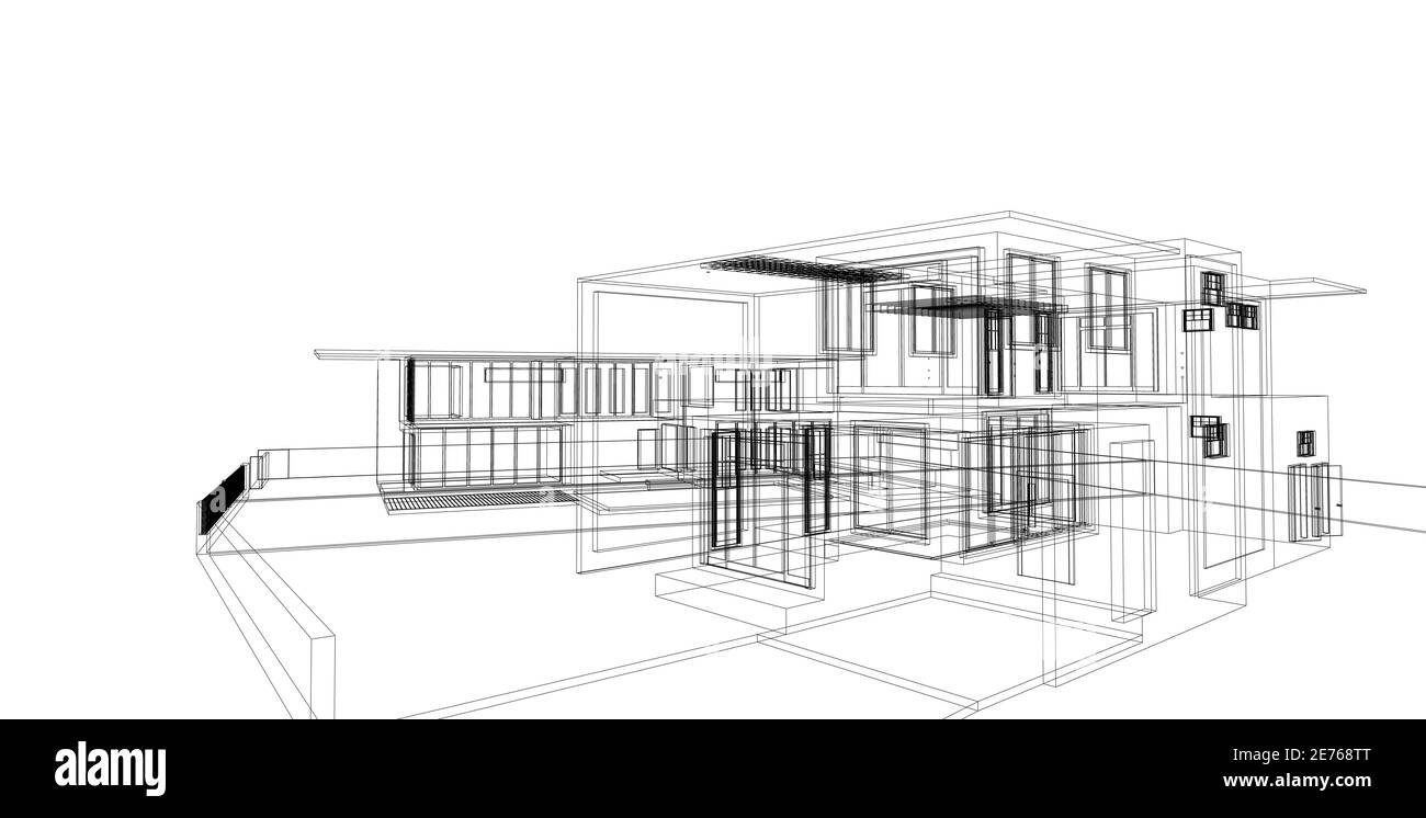 Abstract architectral drawing sketch,Illustration Stock Photo - Alamy