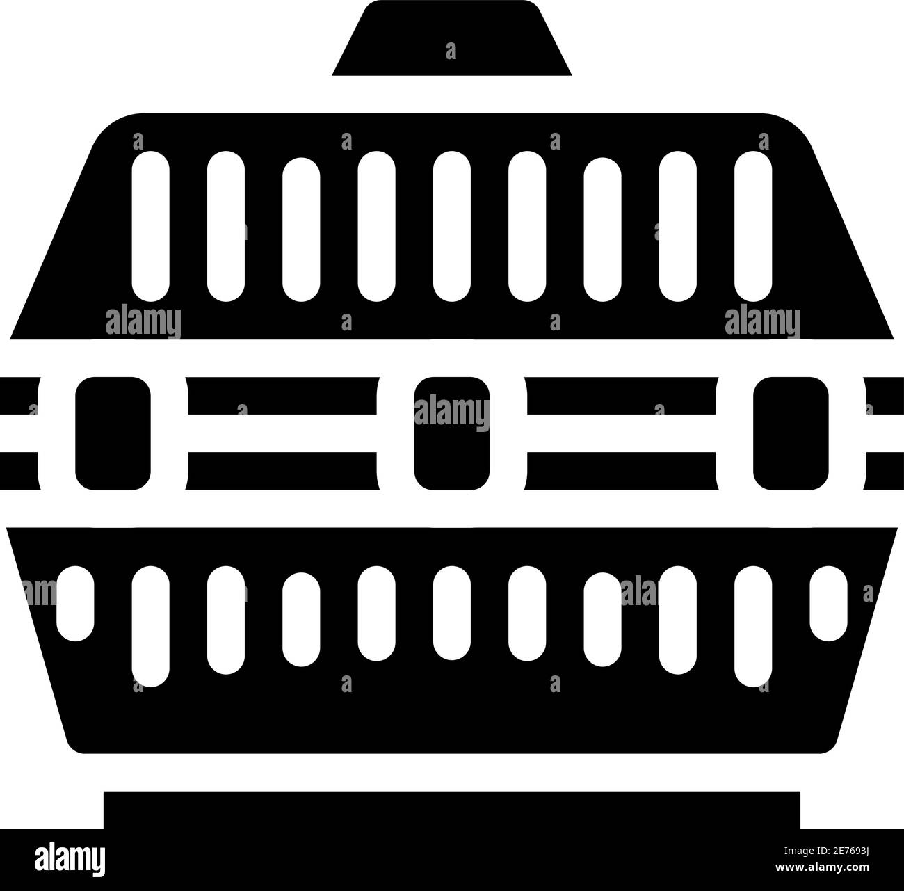 cage for transportation domestic animal glyph icon vector illustration ...
