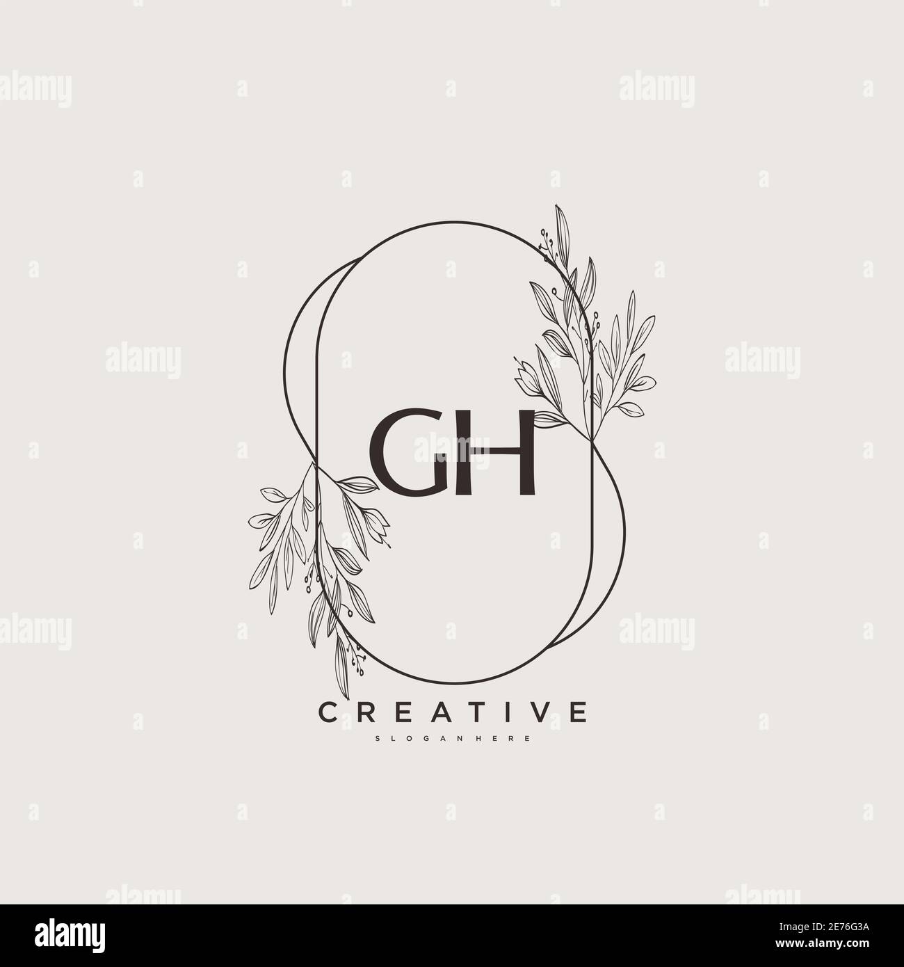 GH Beauty vector initial logo art, handwriting logo of initial ...