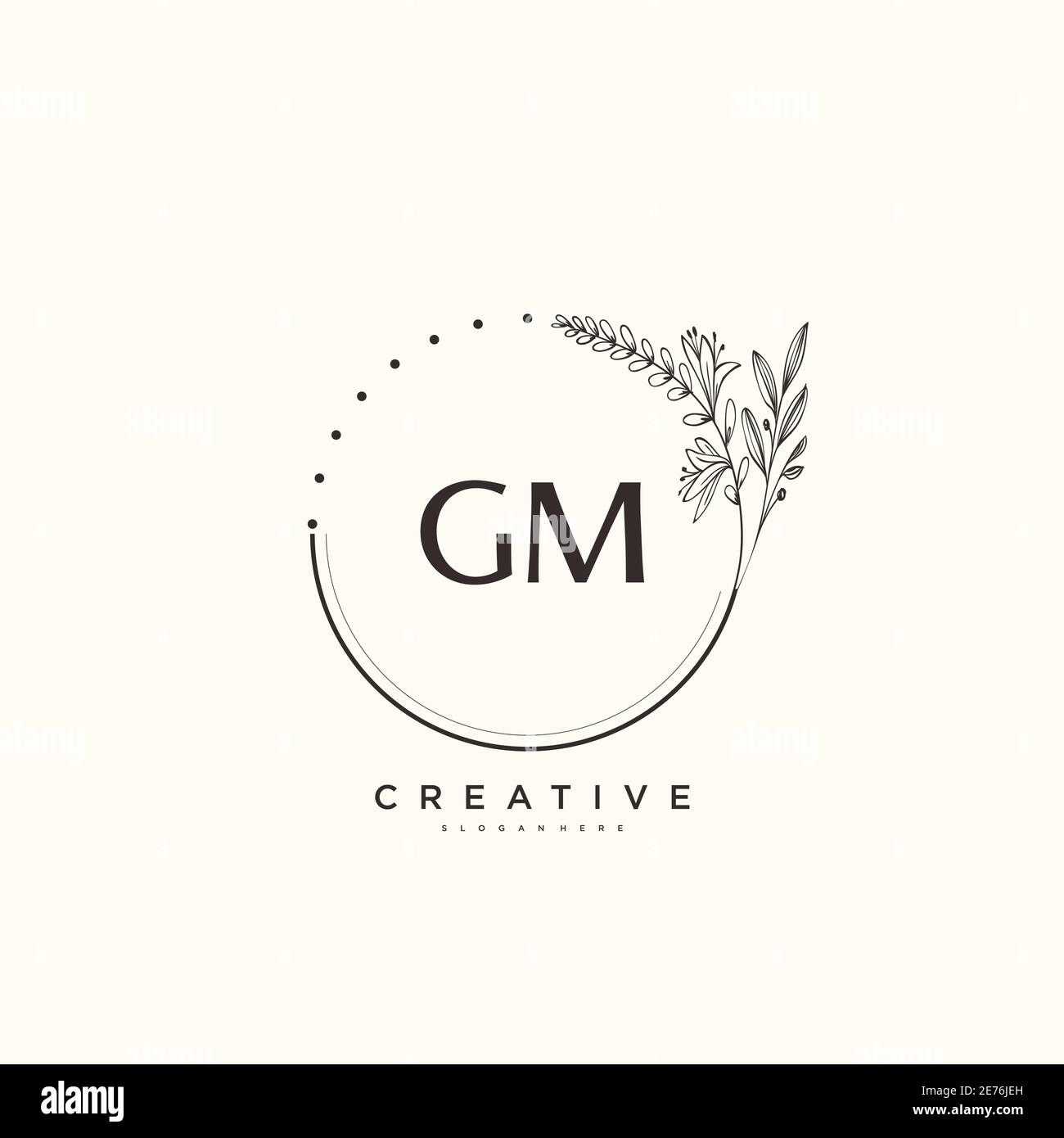 GM Beauty vector initial logo art, handwriting logo of initial signature,  wedding, fashion, jewerly, boutique, floral and botanical with creative  temp Stock Vector Image & Art - Alamy