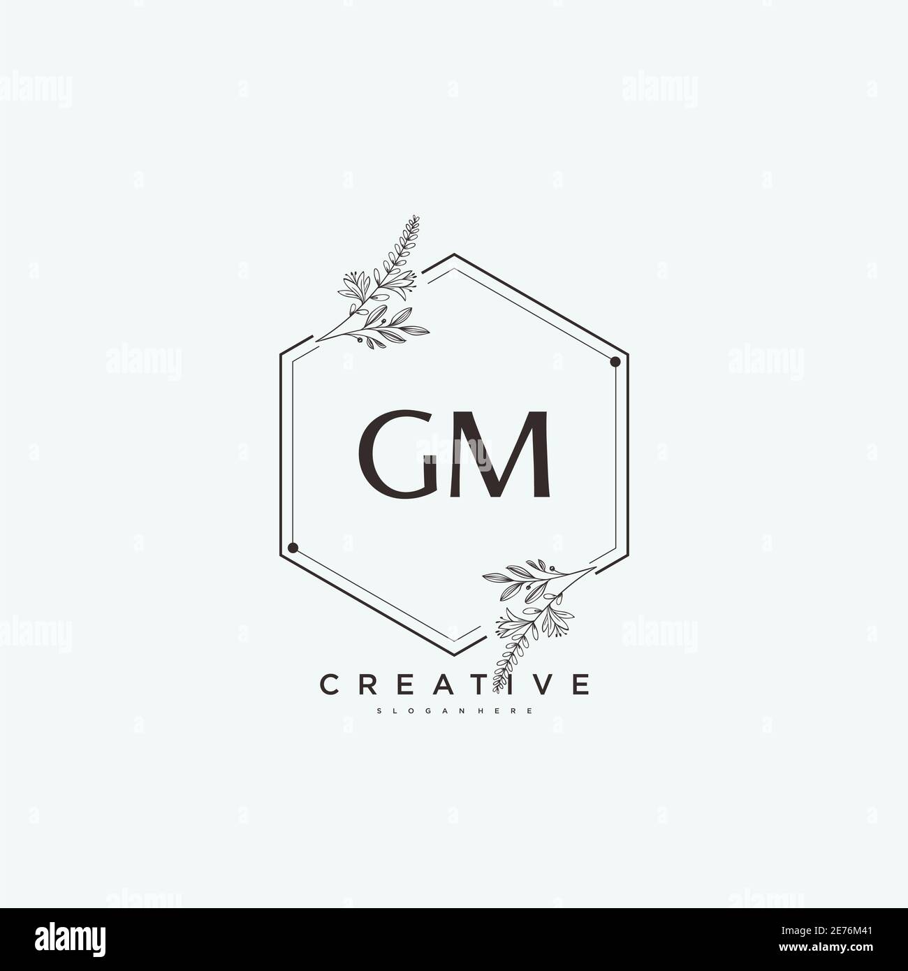 Letter G M logo design. creative minimal monochrome monogram