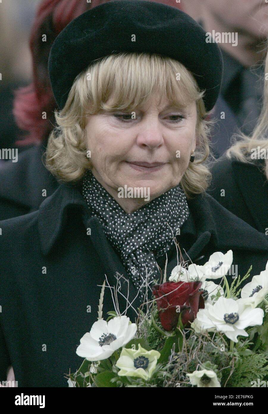 Andrea Wolf, widow of former spymaster Markus Wolf, attends the funeral service for her husband in Berlin November 25, 2006.  Wolf, who ran East Germany's foreign intelligence network for over 30 years, died on November 9, 2006 aged 83 in the German capital.      REUTERS/Tobias Schwarz     (GERMANY) Stock Photo